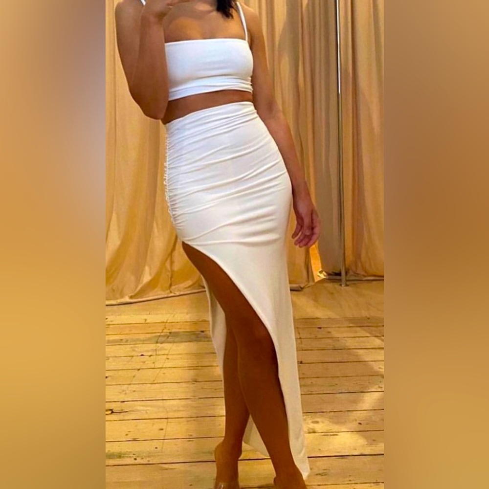 Nookie white set, Small top, XS skirt